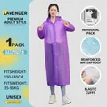 Waterproof purple EVA raincoat for adults with drawstring hood and elastic cuffs - Violet