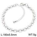 Silver stainless steel bracelet with geometric hollow links and 180mm length marking - Silver Geometric Hollow Chain (KB189684-Z)