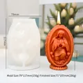 Silikonform für Osterkerzen mit ovalem Jungfrau Maria Relief Gebetsfigur Design - Jungfrau Maria Relief / ZL-831