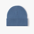 Classic mid-blue cuffed beanie in premium fine knit, warm unisex style for autumn and winter - One Size / Cyan Blue (23B090)
