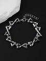 Bracciale punk Y2K color argento con maglie triangolari geometriche e chiusura a moschettone - Bracciale Geometrico 3D in Lega (3355)