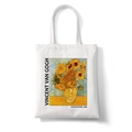 Bolso tote de lona blanca con estampado artístico de Girasoles de Van Gogh - Girasoles
