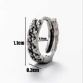 Detailed size parameters of silver skull earring with embossed floral pattern - Embossed Floral Pattern Style (S113)