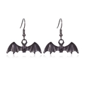 Gothic black bat dangle earrings made of zinc alloy for Halloween costume outfits - 7.Gun Black Bat Earrings