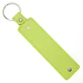 8mm fluorescent green faux leather keychain strap with silver ring and rivet - 8mm / Fruit Green