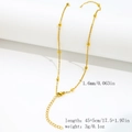 18K gold plated stainless steel 1.6mm bead chain necklace with adjustable lobster clasp - 1.6mm Cross Bead Chain - Gold
