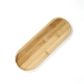 Oval bamboo mosaic tray with natural wood grain for DIY succulent pots or coasters - Oblong Shape 28*10cm
