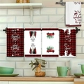 Christmas kitchen dish towels set with red truck and snowman prints hanging in kitchen - Holiday Mixed Plaid Set (MJBT66-75) / 4 Pieces/Pack (40*60cm)