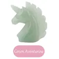 Hand-carved green aventurine gemstone unicorn head statue with detailed mane and horn - Green Aventurine Unicorn