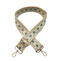 Ethnic style geometric jacquard shoulder strap with gold metal hooks for handbags - Ethnic Style 1