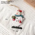 Pupazzo di neve retrò in resina con cappello rosso, decorazione natalizia 8x9cm da appendere - Pupazzo di Neve N. 4