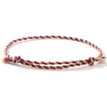 Bohemian braided friendship bracelet in vibrant red, purple, and green woven cord - Red Purple Green Pink