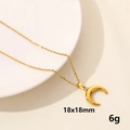Collana con ciondolo a mezzaluna in oro lucido 18x18mm e catena minimalista da 6g - Pendente Luna Crescente / Oro