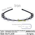 Classic black honeycomb steel wire headband with protective rubber ends for DIY hair accessories - Honeycomb Iron - With Protective Sleeve