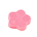 Pink petal-shaped silicone makeup brush cleaning mat with multiple textures - Starfish Dry Cleaning Box / Watermelon red