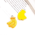 Yellow resin banana charms with glitter finish for DIY jewelry and earrings making - 1pc Yellow Resin Banana 17x23mm