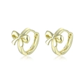 Elegante 18K Gold Schmetterling Schleife Creolen für Damen mit minimalistischem Polierfinish - Gold