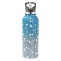 32oz stainless steel sport water bottle with blue to silver gradient rhinestones - Gradient Blue