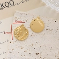 Close-up of gold plated vintage round pendants with portrait relief and zircon stars - Style 5-Goddess Portrait