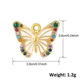 Detailed view of butterfly pendant dimensions 0.8cm x 0.6cm with colorful zircon stones - Zirconia Butterfly (A0075)