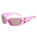 Lunettes de soleil de sport futuristes Y2K roses avec monture transparente pour l'extérieur - Monture Violette Verre Thé