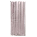 Detail of six pink satin heatless hair curlers packaged in a transparent plastic bag - Silver 6PCS (Bagged)