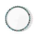Men's beaded bracelet featuring dark grey hematite spacers and green turquoise beads - Turquoise Metal Spacer Bracelet (B-B24071803C)
