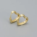 Elegante gouden hartvormige oorringen van s925 sterling zilver voor dames - 925 zilver / Goud
