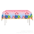 Axolotl party tablecloth 108x180cm featuring cute coral and sea life on pink blue gradient - Tablecloth