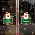 Christmas window stickers featuring Santa Claus with Merry Christmas and Welcome signs - Santa Claus Welcome Sign-XH7245