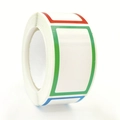 Rouleau d'étiquettes adhésives à bordures colorées pour marquage de pots à épices - 250 Pièces/Rouleau / Mélange de 4 couleurs avec bordure colorée (C278)