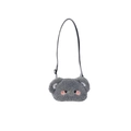 Cute gray koala plush crossbody bag with embroidered face and adjustable strap - Gray