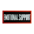 Rectangular Emotional Support patch with red border for service dog harnesses - EMOTIONAL SUPPORT (Red Border)