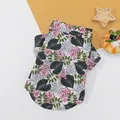 French Bulldog Hawaiian pet shirt in dark green heart pattern breathable fabric - M / Dark Green Heart Print