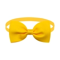 Adjustable bright yellow grosgrain bow tie for dogs and cats with ribbed fabric texture - Yellow