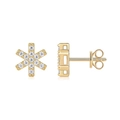 S925 sterling silver 18k gold plated hexagram moissanite stud earrings with butterfly backs - Hexagonal Star (E15302)
