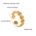 Gold stainless steel irregular shell ring with a unique scalloped oceanic texture - JR1034-Scallop Pattern / Gold