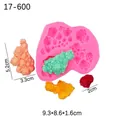 Pink silicone coral sea series mold with colorful resin samples and size markings - 2# Coral / Pink