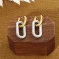 Exaggerated double interlocking hoop earrings in gold and silver spiral design - Paperclip Ear Buckle Gold Top Silver Bottom / Two-tone (Gold Top Silver Bottom)