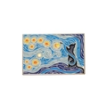 Artistic Van Gogh Starry Night enamel brooch featuring a silhouette of a black cat - Starry Night Cat Style (xz8503)