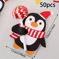 Christmas penguin lollipop card packaging set of 50pcs for holiday candy gift decor - Christmas Penguin