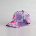 Graffiti tie-dye baseball cap with curved brim and vibrant purple pink and blue patterns - Adjustable / Pink Purple