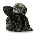 Cappello parasole mimetico da uomo con maschera facciale e protezione per il collo - Mimetico Bianco e Nero