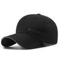 Berretto da baseball nero ad asciugatura rapida con logo Ding Han e bordo grigio - Tessuto Completo / Nero