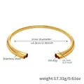 Detail view of 18k gold plated stainless steel cuff with red oil drip accents - Gold Red Oil Drip (Z396)