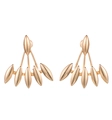 Golden alloy brooch featuring a classic snowflake design with shimmering rhinestones and pearls - Leaf Stud Earrings / Gold Marquise