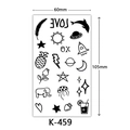 Waterproof temporary tattoo stickers with diverse black line art icons 60x105mm - K-459-Cosmic Dreams