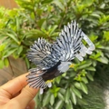 Realistische Haarklammer in Adlerform aus Acetat, aufgenommen im Freien vor Natur - Adler-Design - Acryl-Haarklammer