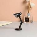Mini lampe de bureau LED pliable noire avec articulations et base magnétique ronde - LD01-Noir