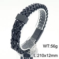 Pulsera bizantina de acero inoxidable negro para hombre con cierre magnético 210x12mm - Negro (KB182964-KFC)